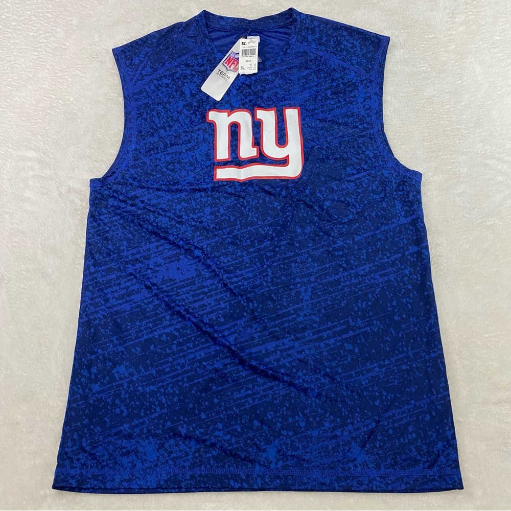 NWT New York Giants NFL Apparel Men's TX3 Cool Muscle Shirt Paint Splatter Sz L